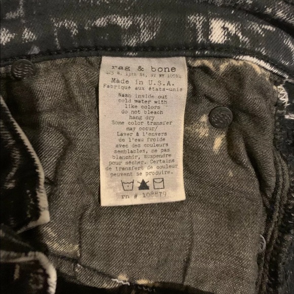 Rag & Bone Acid B&W Stretch Denim Skinny Jean Sz26 - Picture 4 of 7